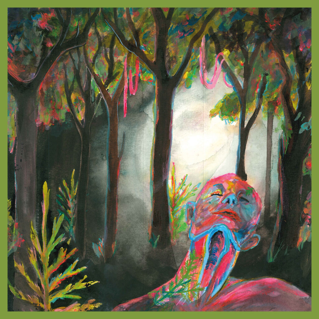 Interprétation en image de Listomania 3 par Ambre Ménard, ©2023.